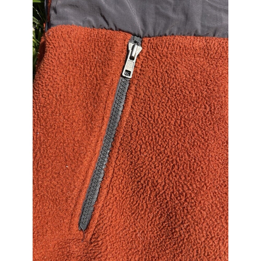 Retro The North Face Denali Full Zip Heavy Fleece Jacket Orange Grey Men's Small - Picture 9 of 16